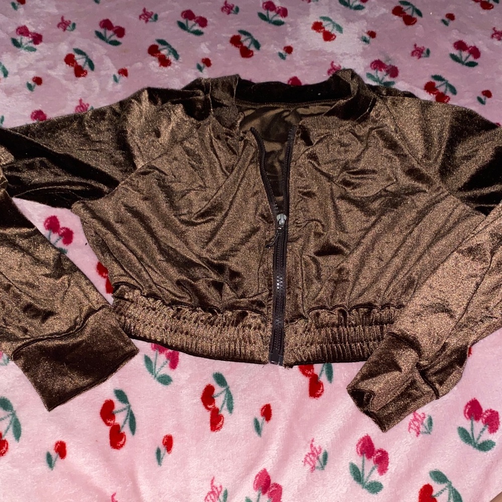 SHEIN Metallic Brown Jacket